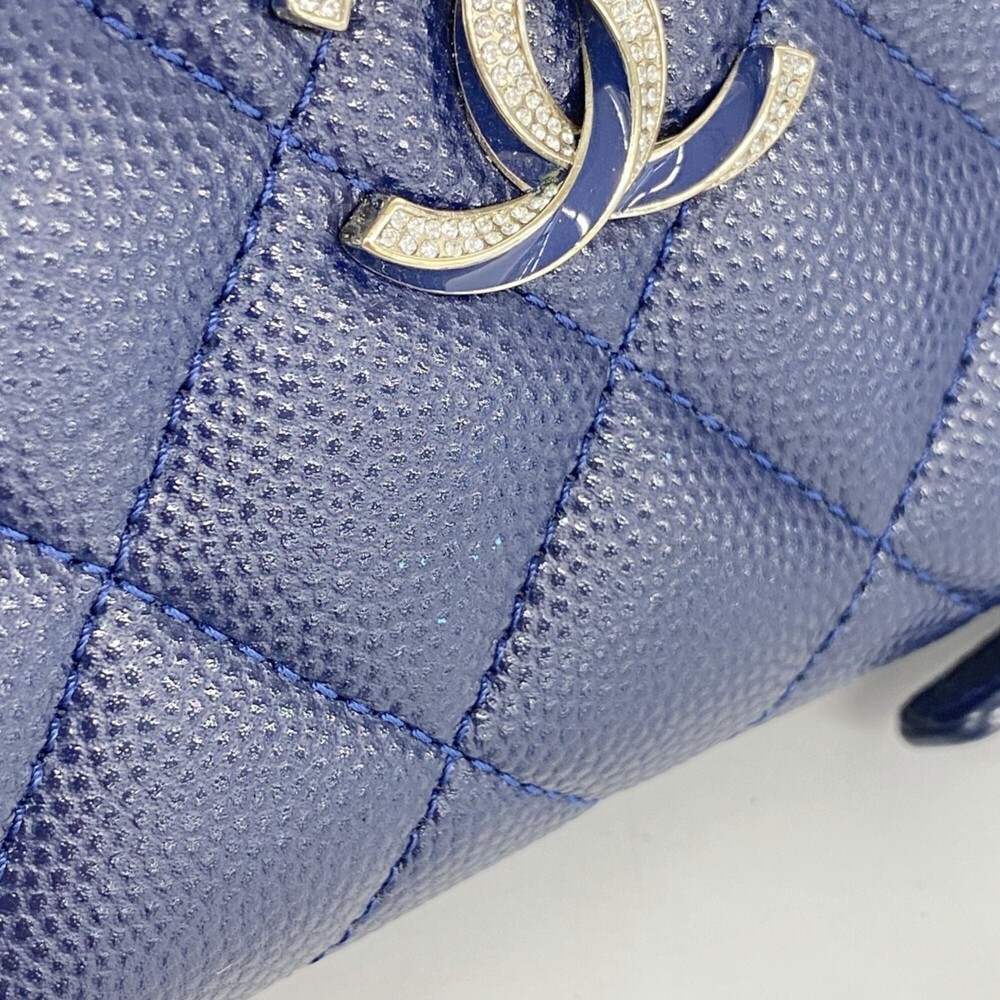 CHANEL Authentic Blue Caviar Leather Wallet - Picture 5 of 6